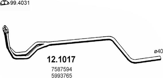 ASSO 12.1017 - Изпускателна тръба vvparts.bg