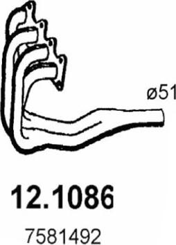 ASSO 12.1086 - Изпускателна тръба vvparts.bg