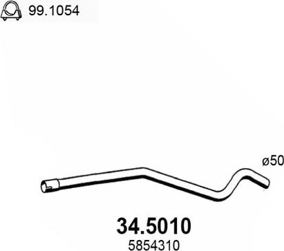 ASSO 34.5010 - Изпускателна тръба vvparts.bg