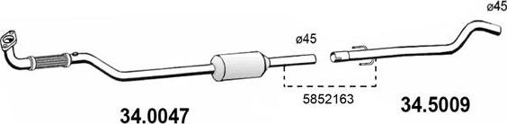 ASSO 34.5009 - Изпускателна тръба vvparts.bg