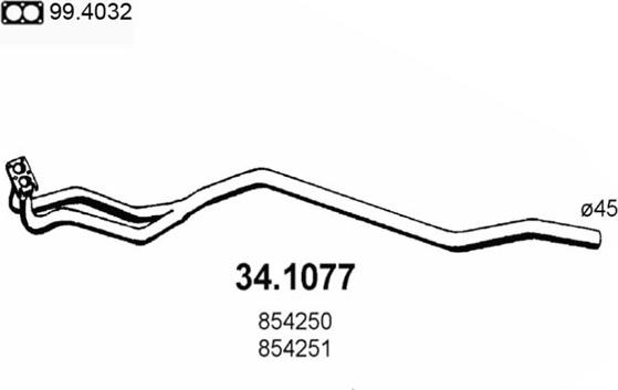 ASSO 34.1077 - Изпускателна тръба vvparts.bg