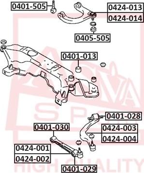 ASVA 0424-014 - Носач, окачване на колелата vvparts.bg