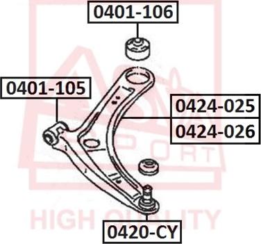 ASVA 0424-025 - Носач, окачване на колелата vvparts.bg