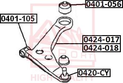 ASVA 0424-017 - Носач, окачване на колелата vvparts.bg