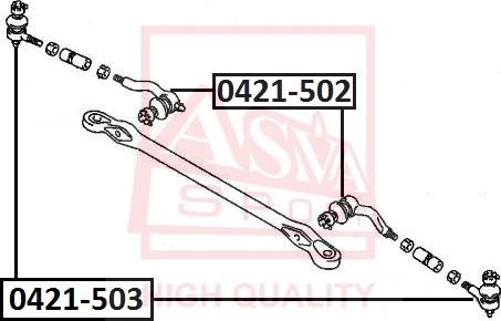 ASVA 0421-502 - Накрайник на напречна кормилна щанга vvparts.bg