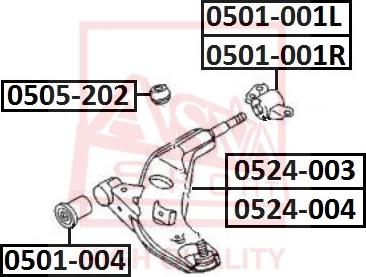 ASVA 0524-003 - Носач, окачване на колелата vvparts.bg