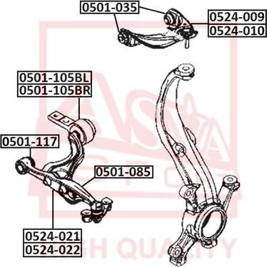 ASVA 0524-021 - Носач, окачване на колелата vvparts.bg