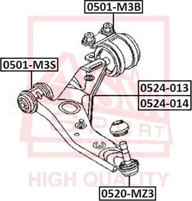 ASVA 0501-M3S - Тампон, носач vvparts.bg