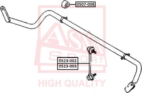 ASVA 0507-008 - Лагерна втулка, стабилизатор vvparts.bg