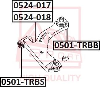 ASVA 0524-018 - Носач, окачване на колелата vvparts.bg