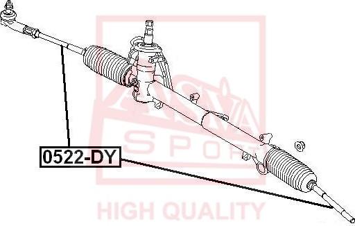 ASVA 0522-DY - Аксиален шарнирен накрайник, напречна кормилна щанга vvparts.bg