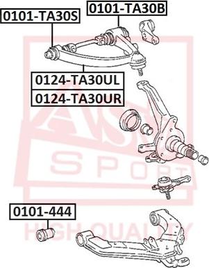 ASVA 0124-TA30UL - Носач, окачване на колелата vvparts.bg