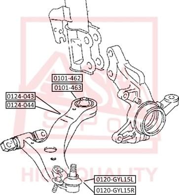 ASVA 0120-GYL15L - Шарнири vvparts.bg