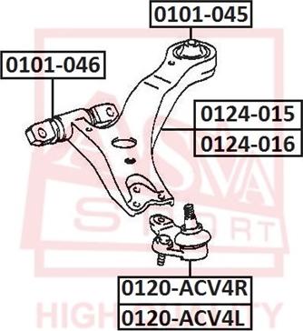 ASVA 0101-045 - Тампон, носач vvparts.bg