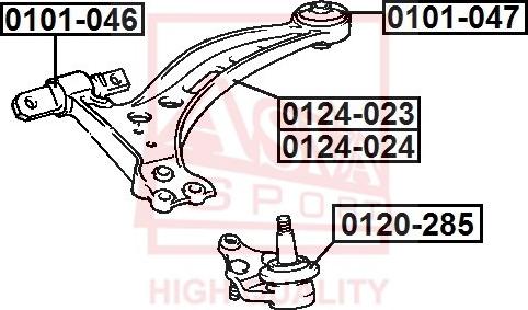 ASVA 0101-047 - Тампон, носач vvparts.bg