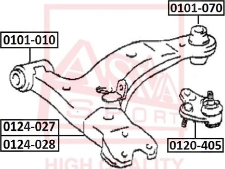 ASVA 0124-028 - Носач, окачване на колелата vvparts.bg