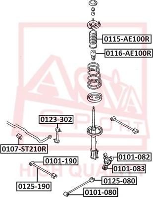 ASVA 0101-080 - Тампон, носач vvparts.bg