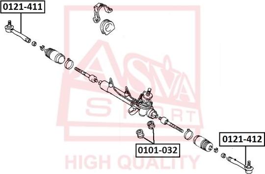 ASVA 0121-411 - Накрайник на напречна кормилна щанга vvparts.bg