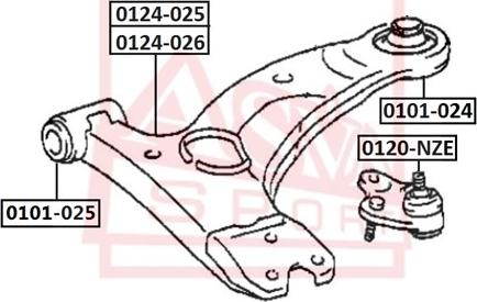 ASVA 0101-025 - Тампон, носач vvparts.bg