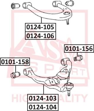 ASVA 0124-106 - Носач, окачване на колелата vvparts.bg