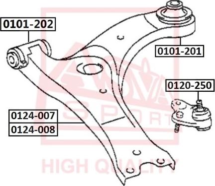 ASVA 0101-202 - Тампон, носач vvparts.bg