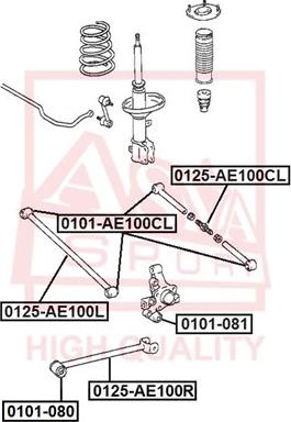 ASVA 0125-AE100CL - Носач, окачване на колелата vvparts.bg