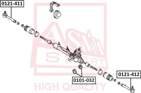 ASVA 0121-412 - Накрайник на напречна кормилна щанга vvparts.bg