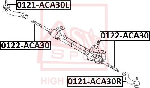 ASVA 0121-ACA30L - Накрайник на напречна кормилна щанга vvparts.bg