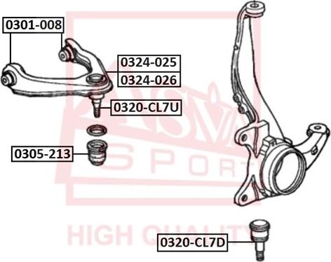 ASVA 0301-008 - Тампон, носач vvparts.bg