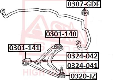 ASVA 0320-JZ - Шарнири vvparts.bg