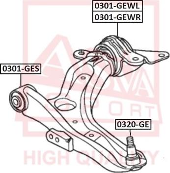 ASVA 0301-GEWR - Тампон, носач vvparts.bg