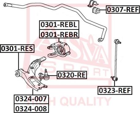 ASVA 0301-REBL - Тампон, носач vvparts.bg