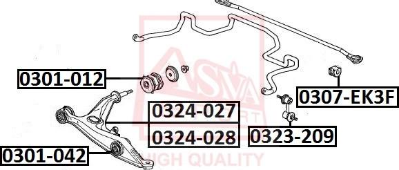 ASVA 0324-027 - Носач, окачване на колелата vvparts.bg