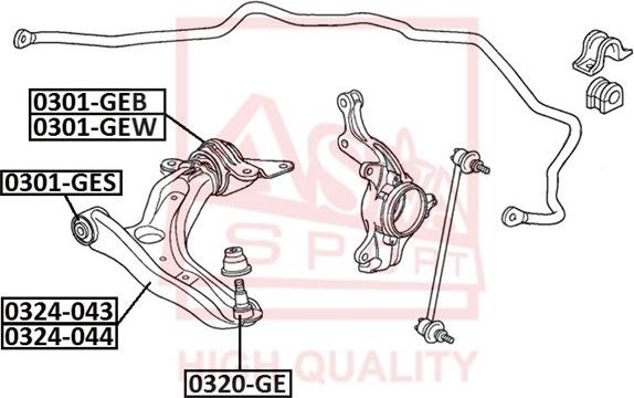 ASVA 0324-044 - Носач, окачване на колелата vvparts.bg