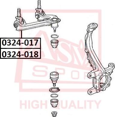 ASVA 0324-017 - Носач, окачване на колелата vvparts.bg