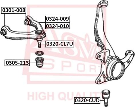 ASVA 0324-010 - Носач, окачване на колелата vvparts.bg