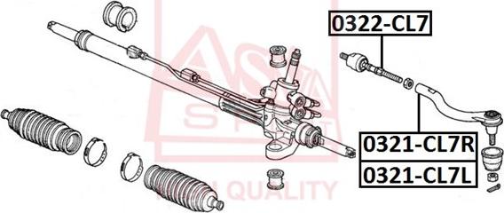 ASVA 0321-CL7L - Накрайник на напречна кормилна щанга vvparts.bg