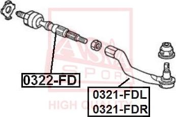 ASVA 0321-FDR - Накрайник на напречна кормилна щанга vvparts.bg