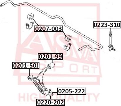 ASVA 0201-99 - Тампон, носач vvparts.bg