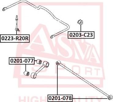 ASVA 0203-C23 - Дистанционна тръба, амортисьор vvparts.bg