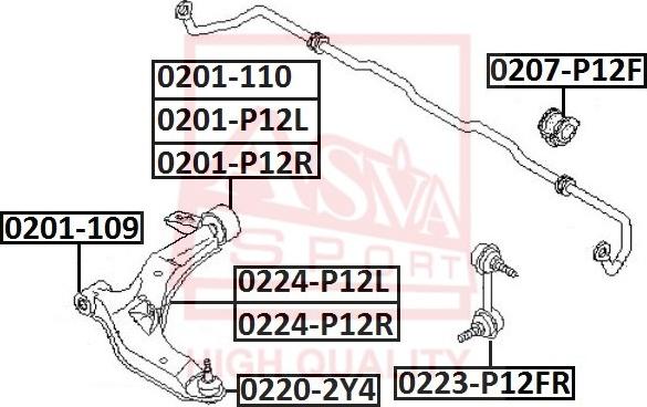 ASVA 0220-2Y4 - Шарнири vvparts.bg