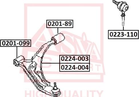 ASVA 0224-003 - Носач, окачване на колелата vvparts.bg