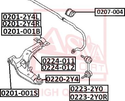ASVA 0224-012 - Носач, окачване на колелата vvparts.bg