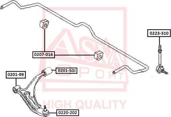 ASVA 0207-016 - Лагерна втулка, стабилизатор vvparts.bg