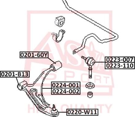 ASVA 0224-001 - Носач, окачване на колелата vvparts.bg