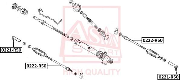 ASVA 0221-R50 - Накрайник на напречна кормилна щанга vvparts.bg