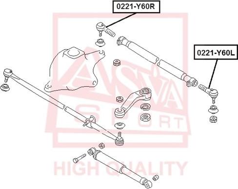 ASVA 0221-Y60R - Накрайник на напречна кормилна щанга vvparts.bg