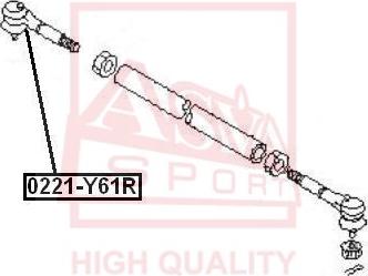 ASVA 0221-Y61R - Накрайник на напречна кормилна щанга vvparts.bg