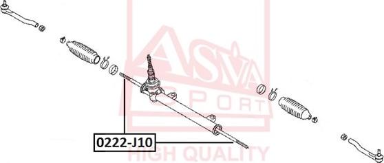 ASVA 0222-J10 - Аксиален шарнирен накрайник, напречна кормилна щанга vvparts.bg