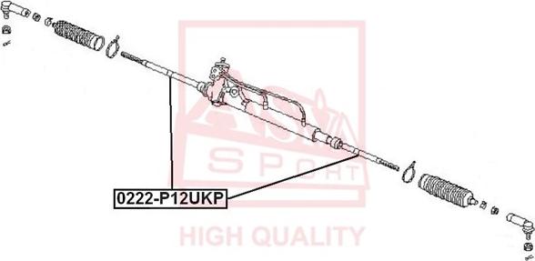 ASVA 0222-P12UKP - Аксиален шарнирен накрайник, напречна кормилна щанга vvparts.bg